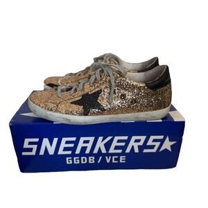 Golden Goose Superstar Sneakers Womens Size‎ 41 Blanco Estrella Gold Glitter